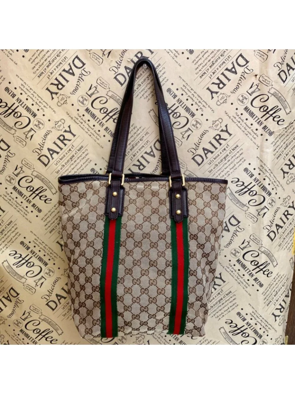 Gucci Tote GG Canvas Sherry Line Business